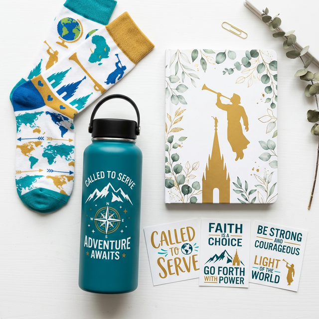 Assortment of custom printed mission items